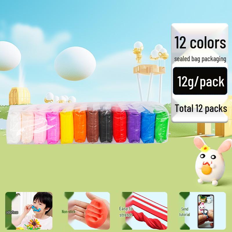 Набор детского легкого пластилина для моделирования 36 цветов - Не липкий, включает белый и телесные цвета