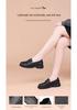 Red Dragonfly Women's Black Leather Loafers - 2025 Autumn Collection, Thick Heel for Middle-aged & Elderly.