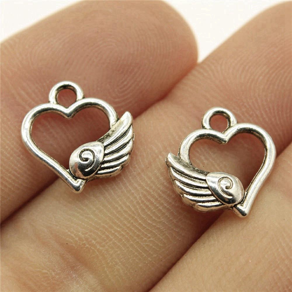 Small Angel Wings Charms Pendant Female Jewellery Bulk Ethnic Art Supplies