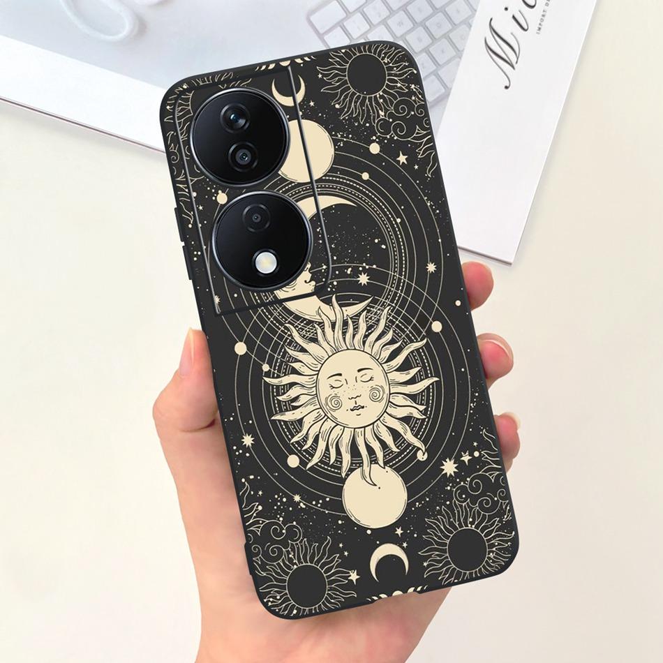 Cool Fashion Moon Printed Case For Honor X7b Candy Color Soft Silicon TPU Shockproof Phone Cases For HonorX7b X 7B 4G CLK-LX2