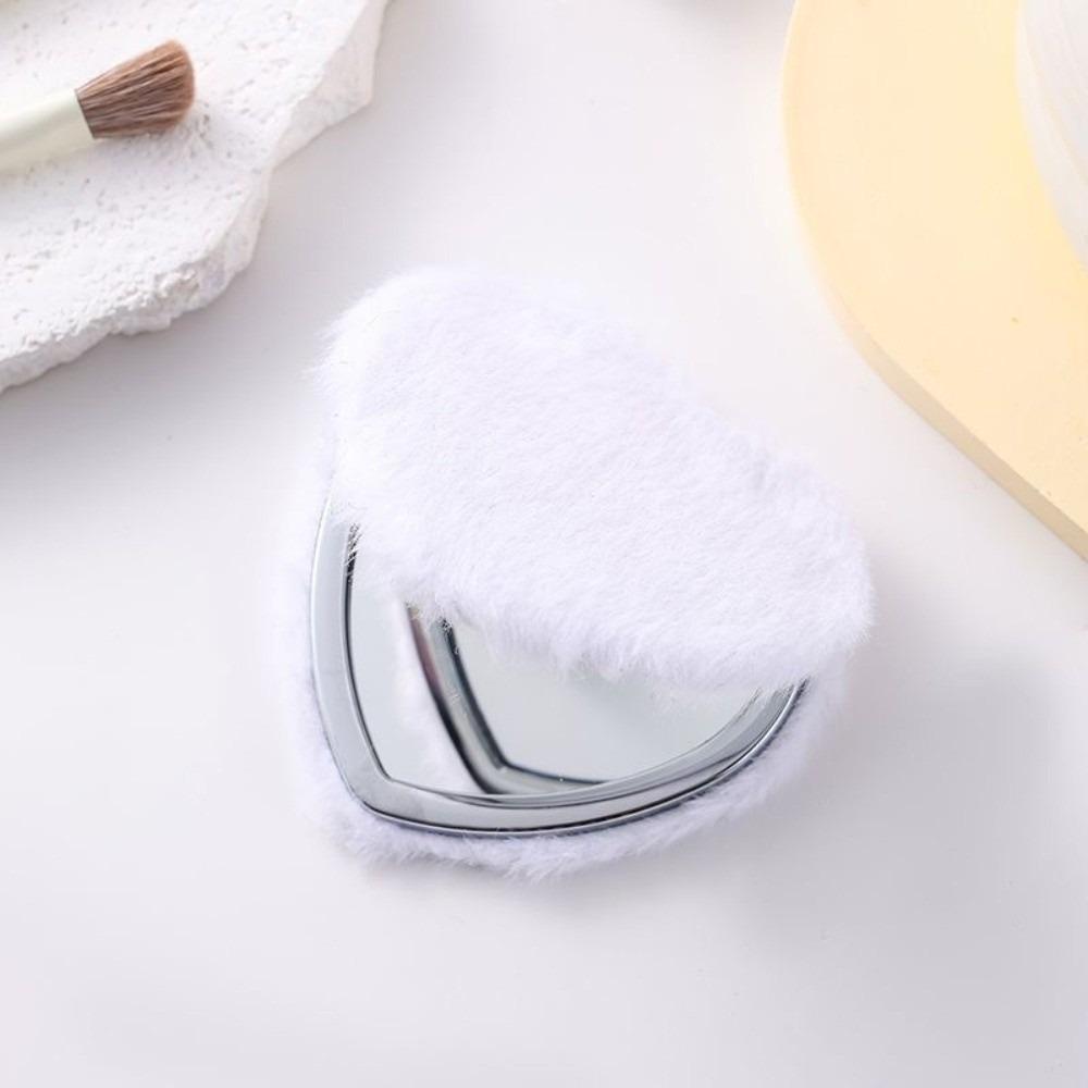Mini Pocket Travel Handheld Mirror Double-sided Cosmetic Mirror New Plush Makeup Mirror Student