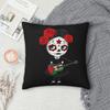 Sugar Skull Girl Playing  Flag Guitar Pillowcase Cushion Cover Decorations Halloween Horrible Pillow Case Cover Home