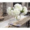 1pcs Fake White Flowers Artificial Silk Hydrangea Flowers Bouquets Faux Hydrangea Stems for Home Table Centerpieces Wedding Party Decoration (White)
