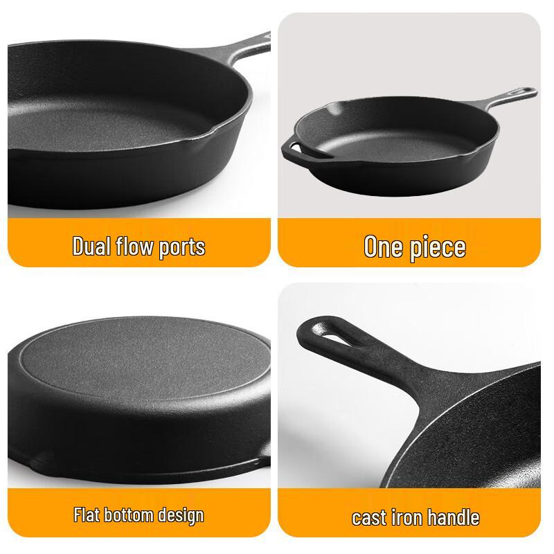 Cast Iron Flat Bottom Skillet, 30cm