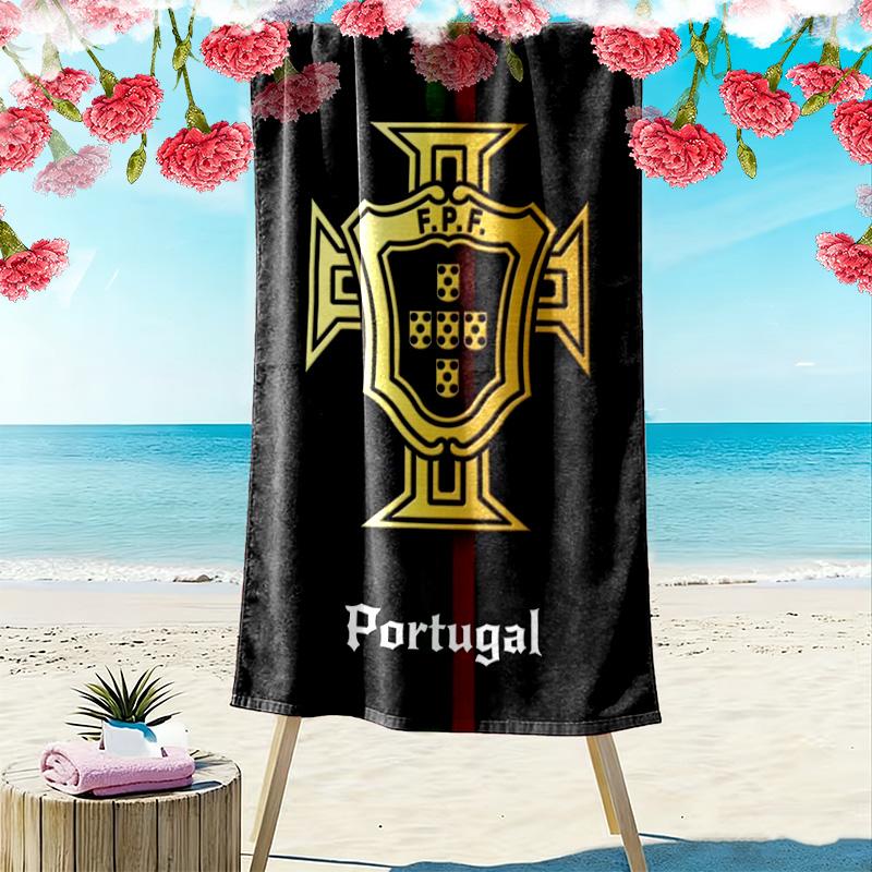 Portugal Football Print Beach Towel, Large Soft Quick Dry Towel for Beach Camping Swimming