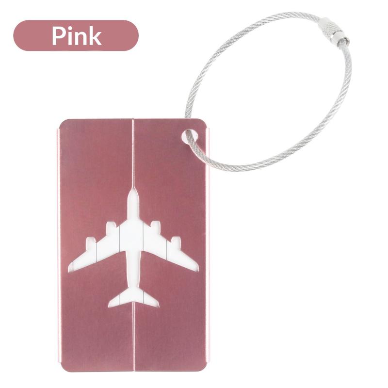 Luggage Tag Airplane Aircraft Luggage Tag Aluminium Alloy Anti-Loss Id Card Solid Color Travel Accessories