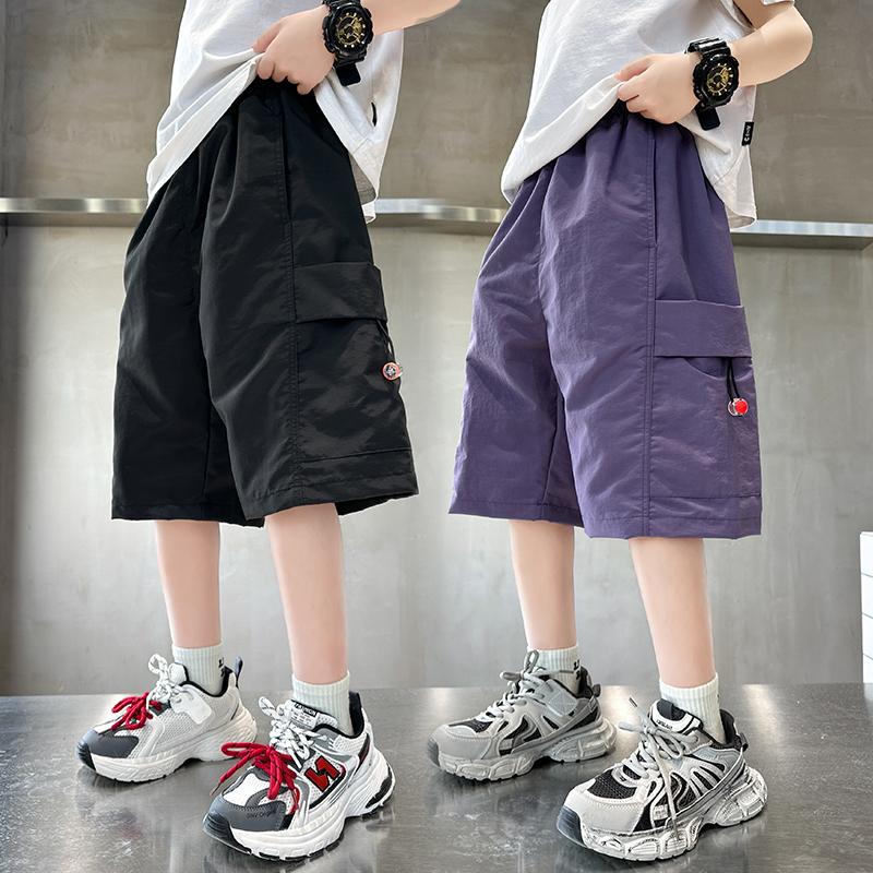 Handsome boys' summer shorts thin 2026 new mid size children's cropped shorts thin children's summer shorts trend