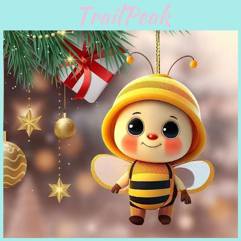 Acrylic Car Accessory Bee Automotive Decoration Christmas Tree Travel Holiday
