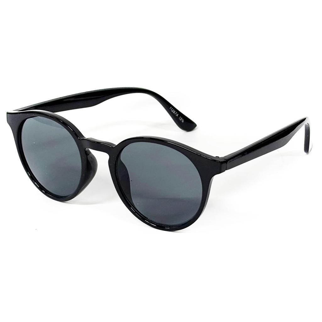Black X Smoke Sunglasses for Men and UV Protection Round [FashionBerry] Boston-style Women, 99% (UV400), Light-colored Lenses, Glasses, Lightweight,