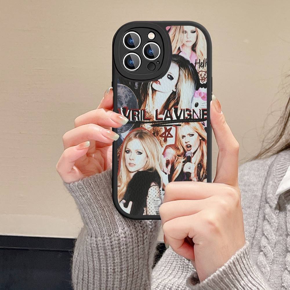 Avril Ramona Lavigne Leather Phone Case For IPhone 16 15 14 13 12 11 Pro Max Plus Shockproof Cover