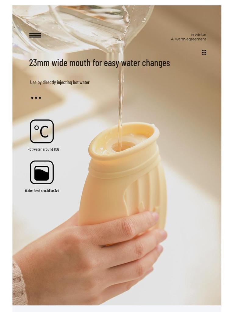 Cartoon Silicone Hot Water Bottle - Microwave Ready, Explosion-Proof, Cute Hand Warmer for Babies