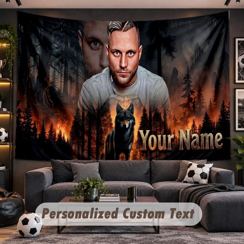 Wall Hanging Tapestry Custom NameKontra K Pattern Personalized Printed Fabric Wall Decor