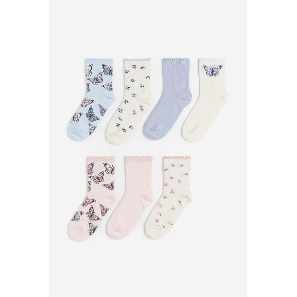 

Набор носков HM из 7 пар голубых бабочек