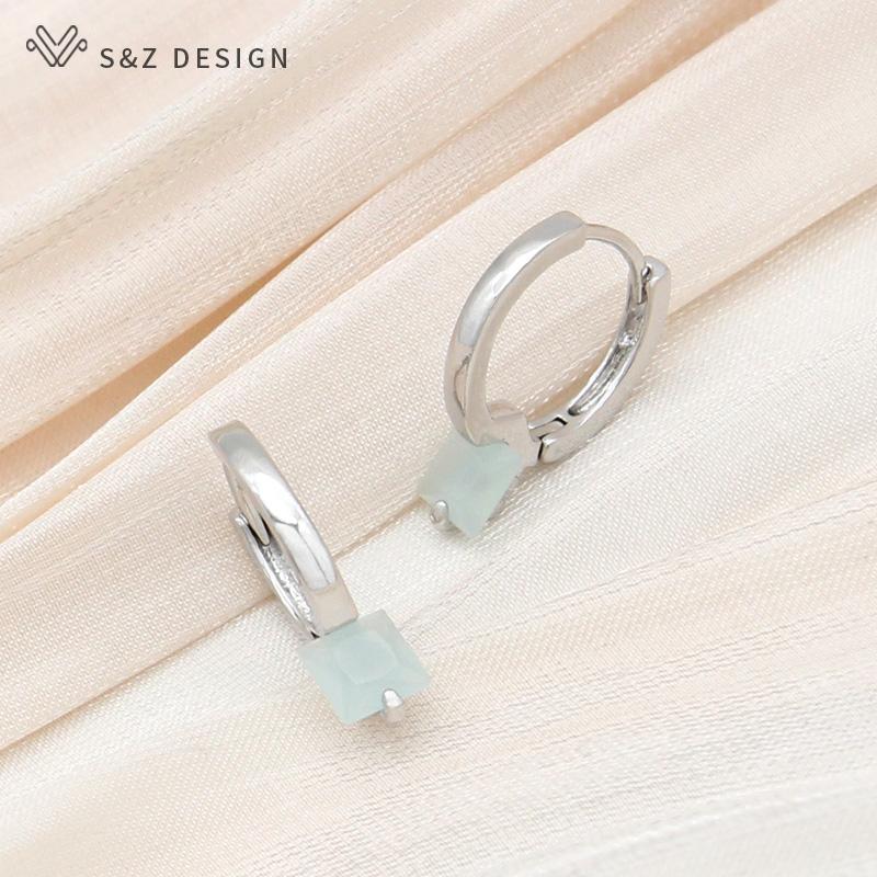 Moda elegancka róża złoty kolor kwadratowa cyrkonia spadek kolczyki dla kobiet biżuteria ślubna modny prezent na kolczyki