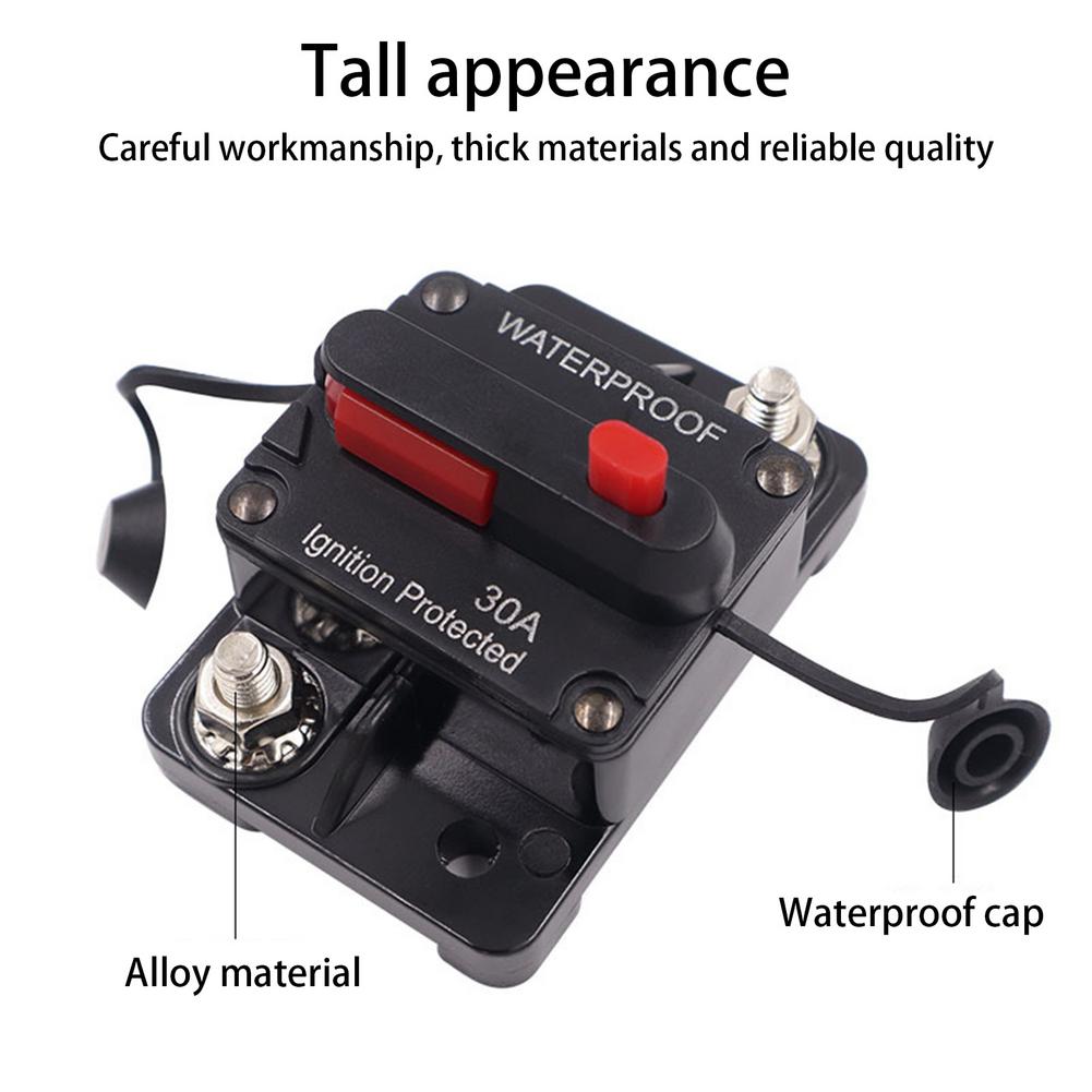 12-48V DC întrerupător de circuit auto 30A 40A 50A 60A 70A 80A amperi întrerupător de circuit cu siguranță resetare impermeabil 12-48V DC pentru mașina și barca