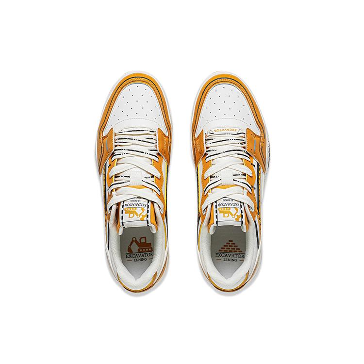 Li Ning Moon White Dream Abrasion Resistant, Breathable, Lightweight Low Top Skateboard Shoes Unisex Orange White AGCS427-12