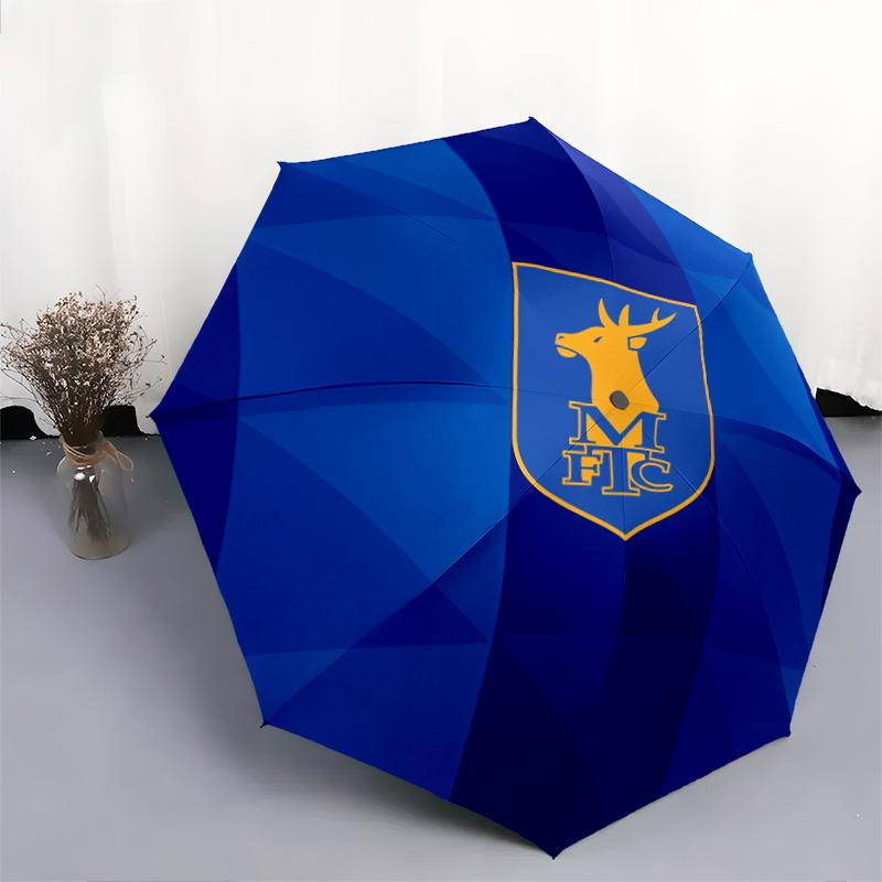 Mansfield Town Football Club Pattern, Automatic Folding Umbrella, Portable and Foldable Design, 8 Ribs, a Christmas or Birthday Gift.