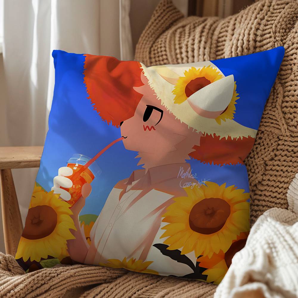 Beautiful Cat Cute Meme Boykisser Pillow Case Sofa Living Room Bedroom Headboard Backrest Cushion Square Cushion Nap Time