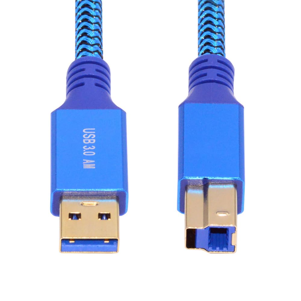 

xiwai Кабель-удлинитель USB 5 Гбит/с, USB папа - USB папа, с оплеткой для и передачи данных, 3.0 тип A - 3.0 тип B, синий, 0,3 м Диски, SSD, Камеры, синий