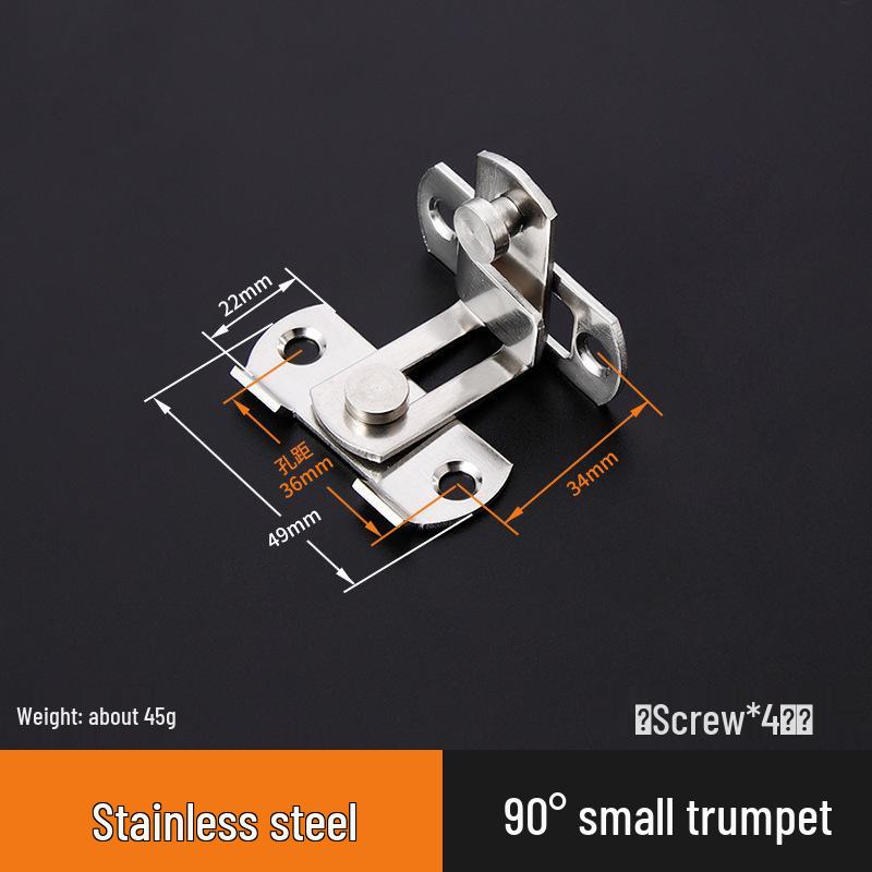 90° Stainless Steel Sliding Door Latch Bolt for Pet Cages – Anti-Theft Safety Lock