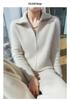 Lekasha 100% Mink Cashmere Zipper Knit Cardigan - Women's Loose, Versatile Autumn/Winter Outerwear