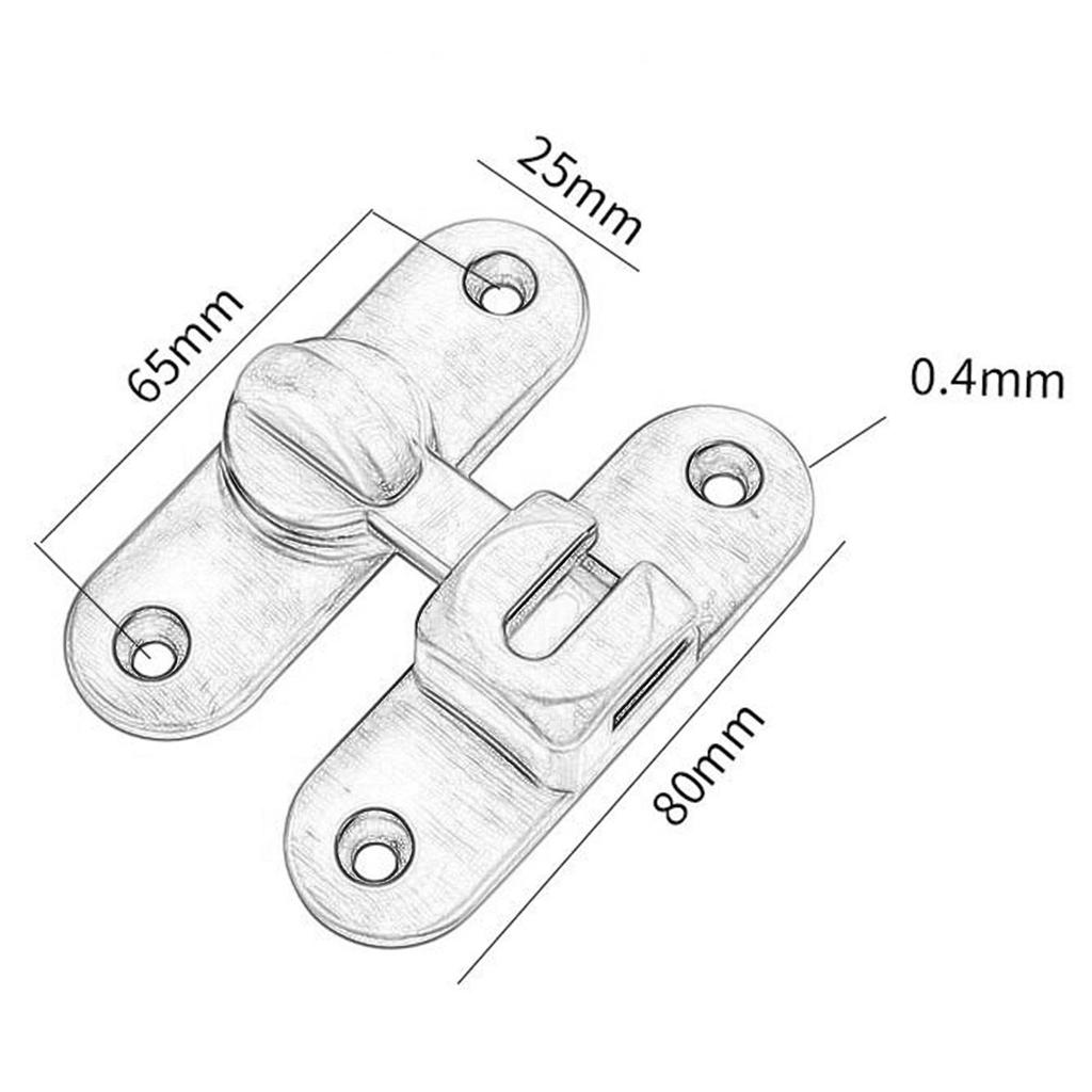 Zinc Alloy Door Lock Lathch Room Door Latch Hardware 90 Degree Locks with Screws for Bedroom Home Security Hotel Garage Bathroom