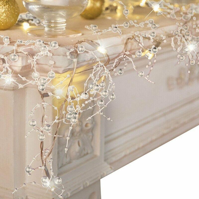 Shingel LED Pearl Fairy Lights Berry Beaded Garland String Lights Festive Birthday Party Wedding DIY Christmas Decoration Lights