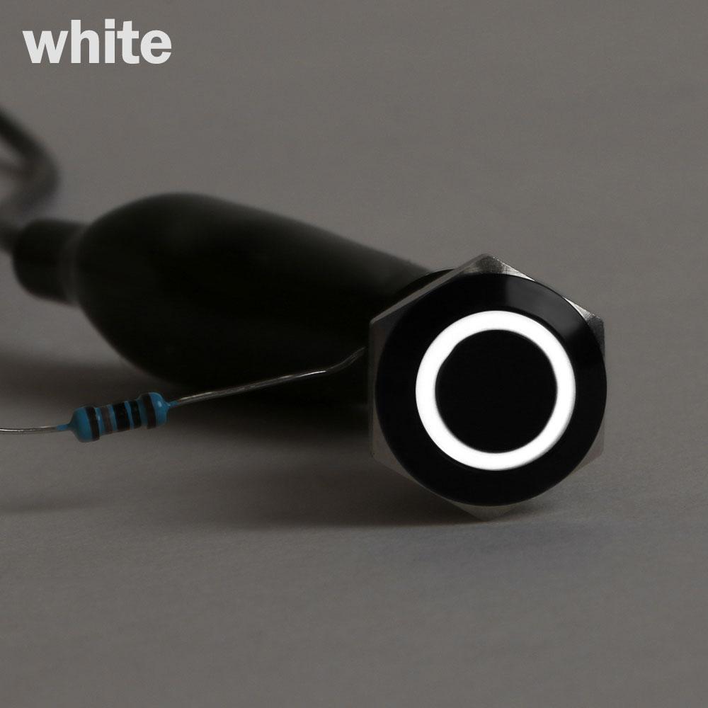 

Waterproof Metal Aluminum Black Momentary Switch LED Power Car Latch 12mm Push Button