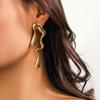 Boucles d'oreilles irrégulières liquides pour femmes, boucles d'oreilles pendantes en métal à géométrie exagérée, bijoux de créateur, accessoires de fête pour femmes, cadeaux