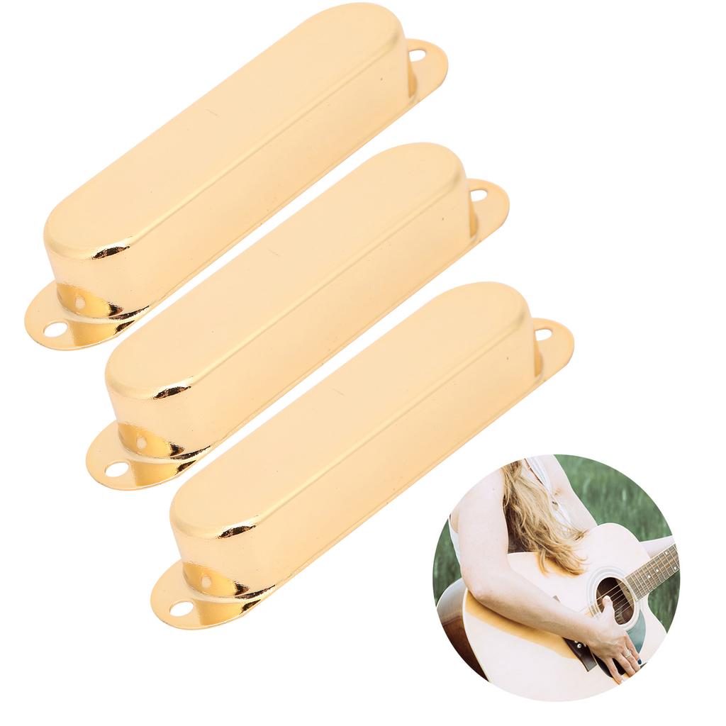 3Pcs Closed Pickup Cover Single No Hole Brass Instrument Guitar Musical AccessoriesGold