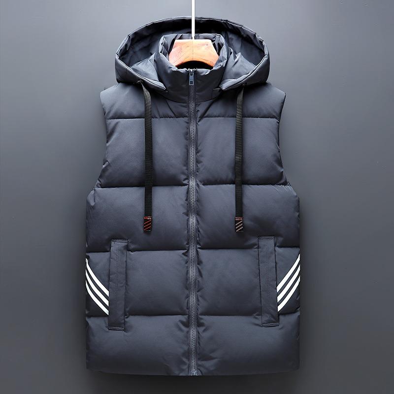 

Vest men s new autumn and winter trends increase handsome green vest warm down cotton sleeveless jacket tide L сірий колір
