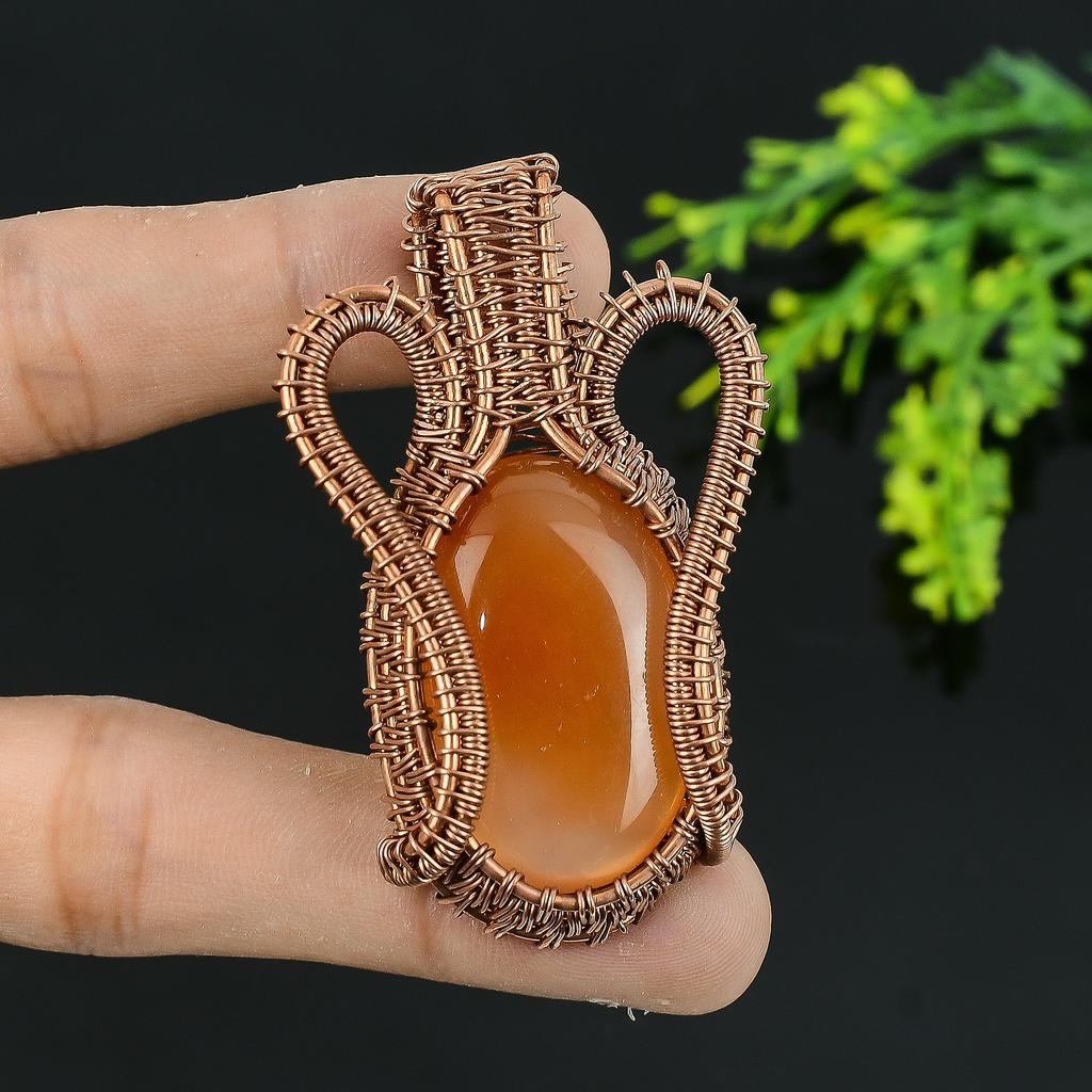 Natürlicher Montana Achat Edelstein Handarbeit Kupferdraht Wickel Geschenk Anhänger 2 w6u63