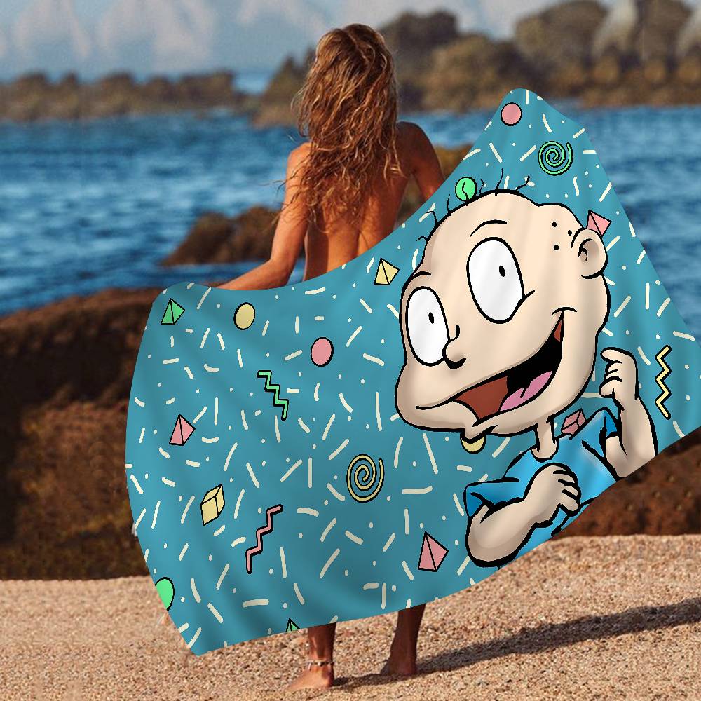 Cartoon Funny R-Rugrats Microfiber Blanket Quick Drying Beach Towels Oversized Printing Super Absorbent Pool Towel Blanket