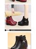 Autumn Winter Women’s Non-Slip Wedge Heel Ankle Boots - Warm Velvet Lined for Mature & Elderly