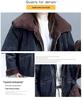 Women's Plus Velvet Cropped Denim Jacket - Winter 2025 Trendy Fashion, Warm & Casual.
