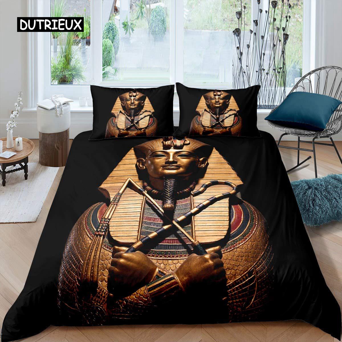 

Пододеяльник Фараон Королева Древний Египет Племя Одеяло Покрывало Комплект для мальчиков Египетские Пирамиды Экзотический Стиль Полиэстер Постельное белье AU Double(180x210cm)