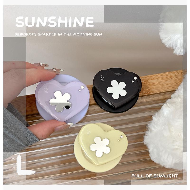 Koreanischer Stil Girly Magnetischer Handyhalter mit Blumenspiegel und Magsafe-Ring Geschenk