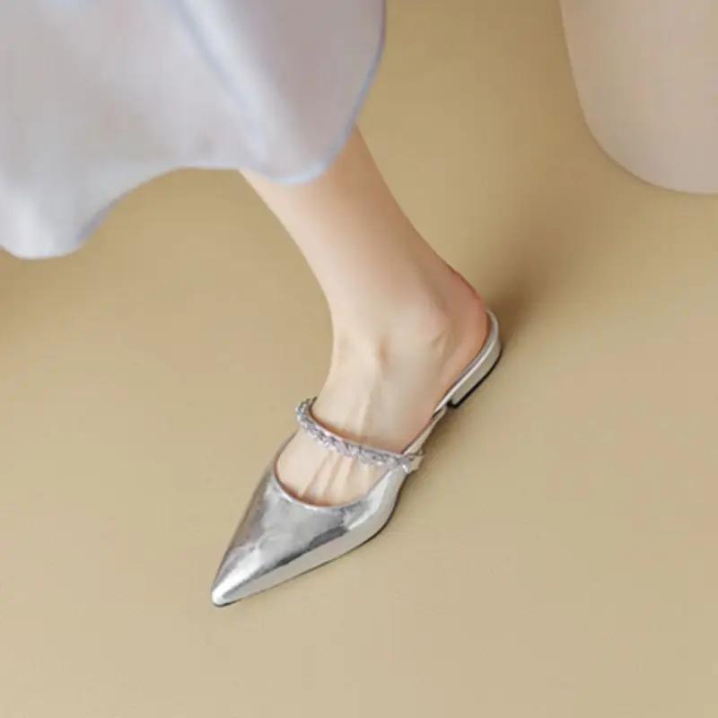 

Женские тапочки, босоножки на низком каблуке, корейский стиль, обувь для женщин, стразы, слайдеры, Rhenstone, летняя распродажа, новые туфли Eva On Promotion 39 40