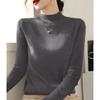 Women Mock Neck Knit Sweater Solid Color Long Sleeve Slim Fit Pullover Basic Layering Jumper Autumn Winter 2025