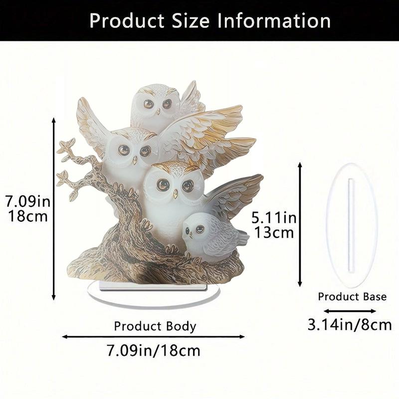 1Pcs Festive Desktop Decoration 2D Flat Anime Themed Owl Statue Collectible Holiday Gift Perfect For Ornament And Decor