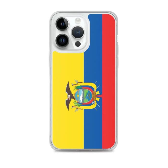 Coque iPhone - Multicolore - Drapeau Équateur - Souple - TPU - Compatible iPhone 14 Pro Max