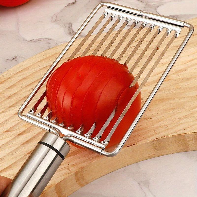 Stainless Steel Tomato Slicer Manual Fruit Luncheon Meat Cheese Cutting Guide Kitchen Tool
