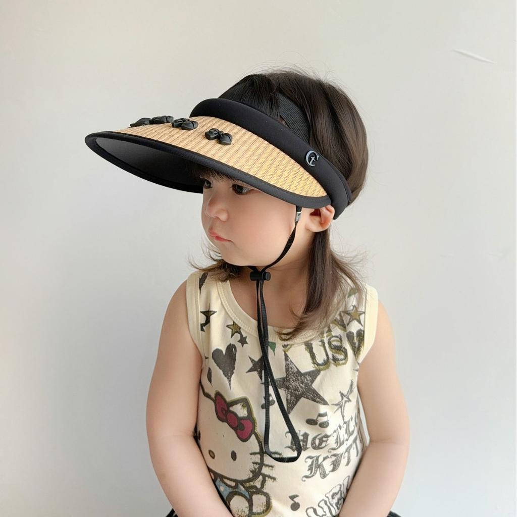 Parent-child Sun Hat Summer Big Brim Girls Empty Top Hat Sweet Bow Sun Hat Children's Sun Hat