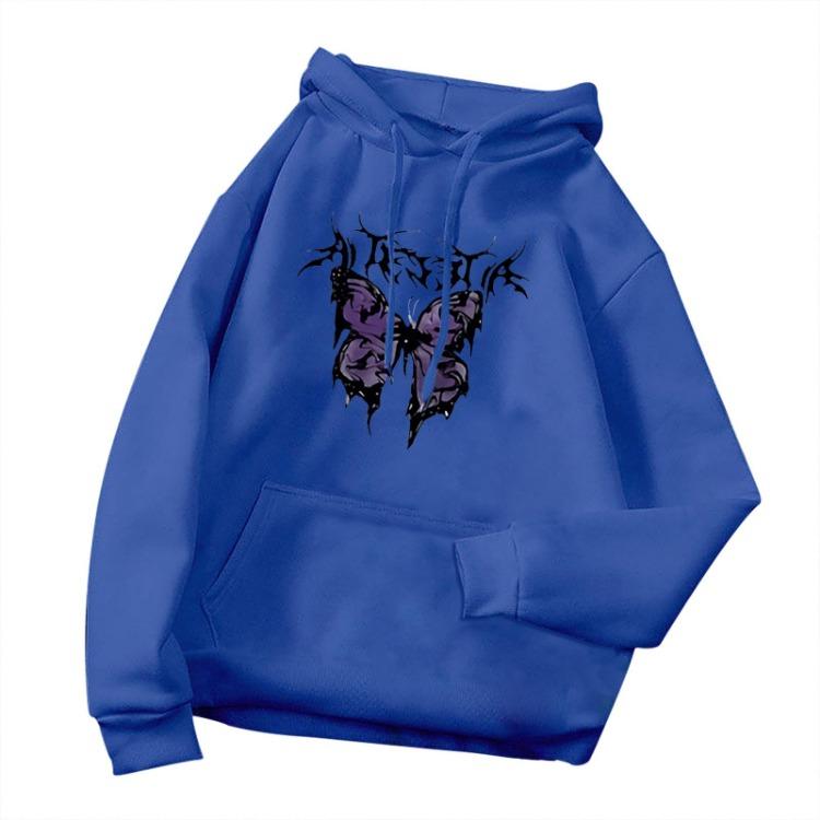Women's Fashion Casual Printed Hooded Sweatshirt Long Sleeve Tops