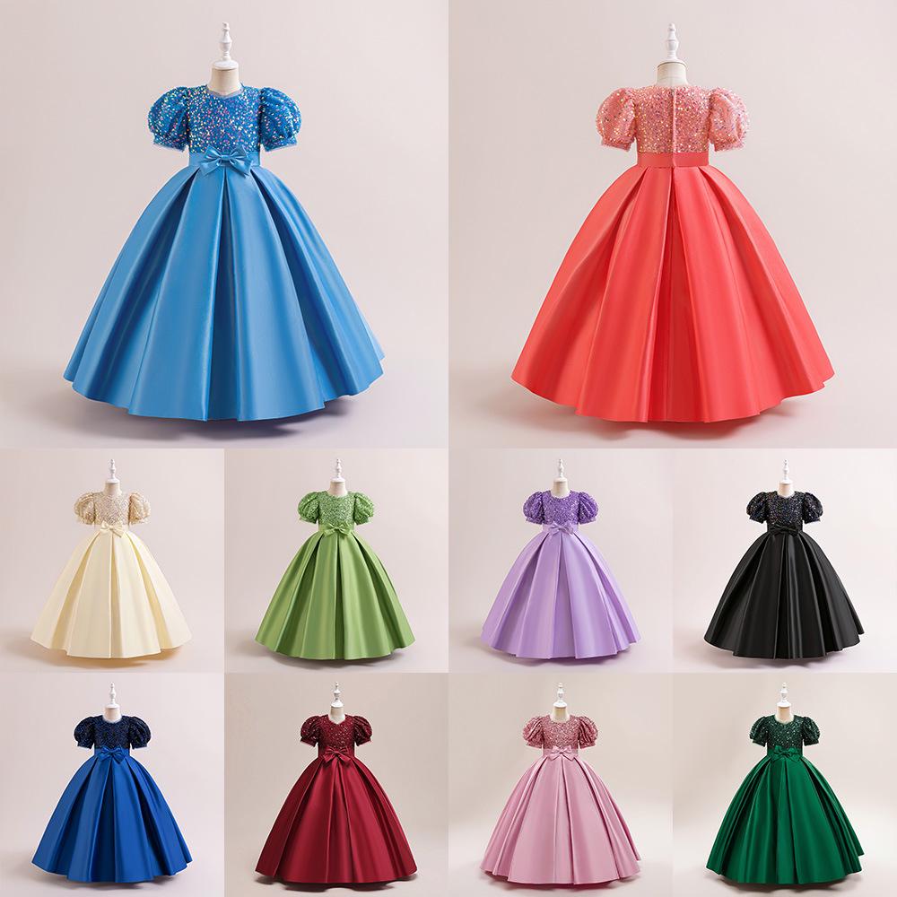 Girls' Formal Sequin Princess & Party Dress - Flower Girl, Long Piano Performance Attire