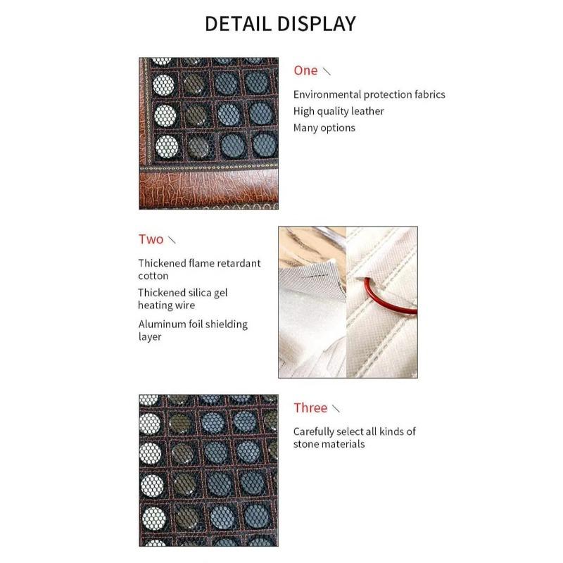 Full Body Therapeutic Bed Massage Pad - Tourmaline Anion Jade, PEMF, Mesh, Timer & Temp for Muscle Pain Relief