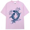Japanese Koi Fish Tokyo Style Graphic Tshirt Unisex Women Fashion Vintage Summer Tshirts pure Cotton Casual Tees Streetwear