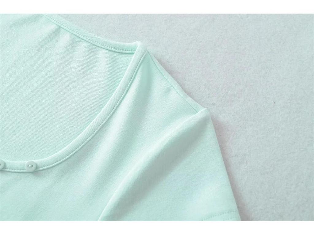 Damen Einfarbiges Slim-Fit T-Shirt mit Herzausschnitt & Gebogenem Saum