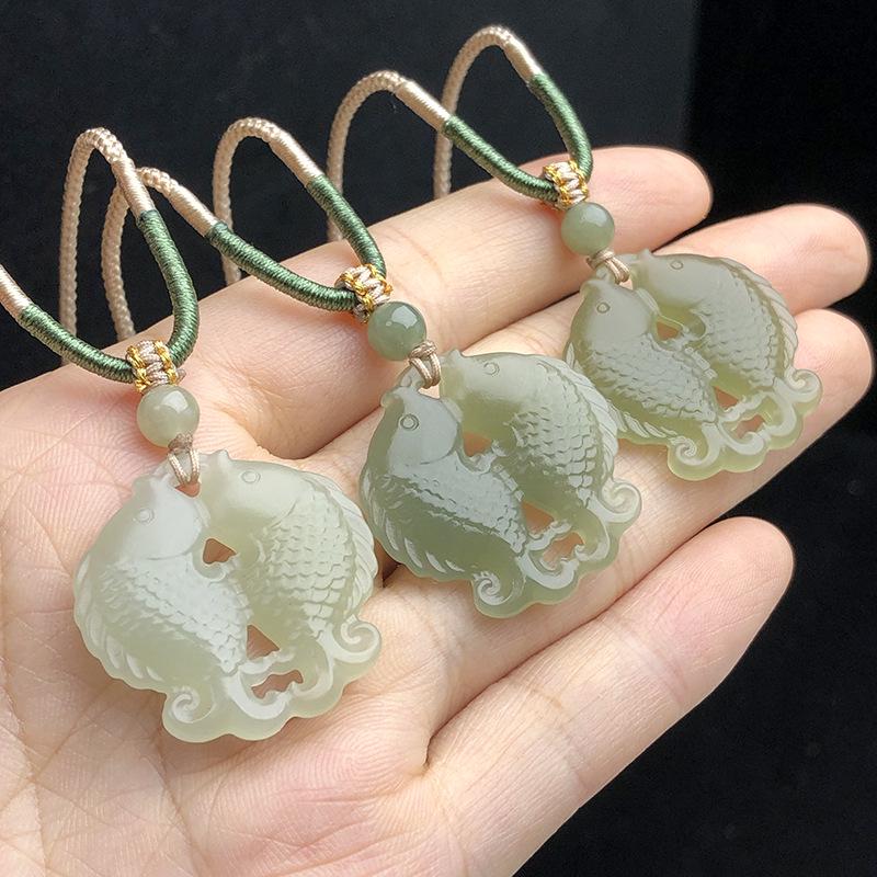 Hetian Jade Pi Xiu Anhänger Charm - Qingbai Stein Halskette für Paare