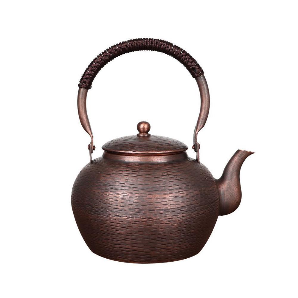 

Chinese style red copper kettle, High-capacity boiling tea pot, Handmade thickened copper pot for brewing tea, Health tea set